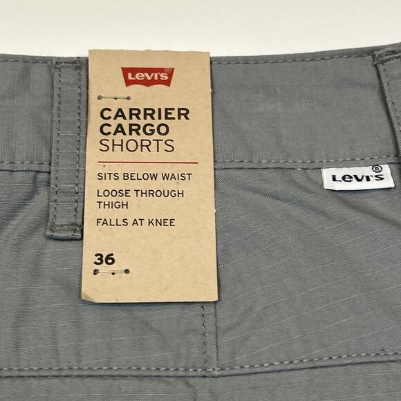 Levi’s Carrier Cargo Shorts Men’s 36 Light Gray NWT 100% Cotton Loose Fit - Picture 14 of 14